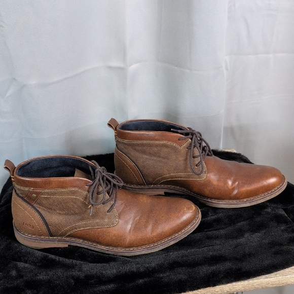 Elegant‎ Brown Leather and Canvas Chukka Boots main image 11
